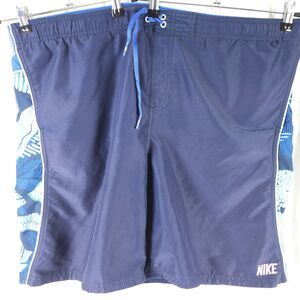 Nike Navy Blue Floral Board Shorts Drawstring Waist Mens 2XL XXL 44x8